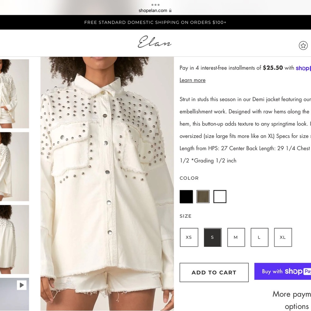 FUN studded lightweight denim shacket!